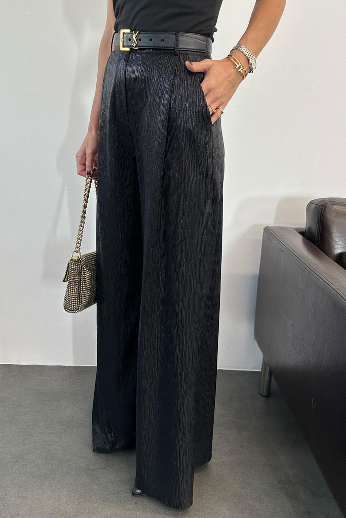 Metallic wide leg trouser